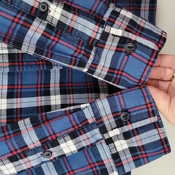 American Rag Blue, Red & White Plaid Cotton Shirt Mens L - Picture 11 of 14